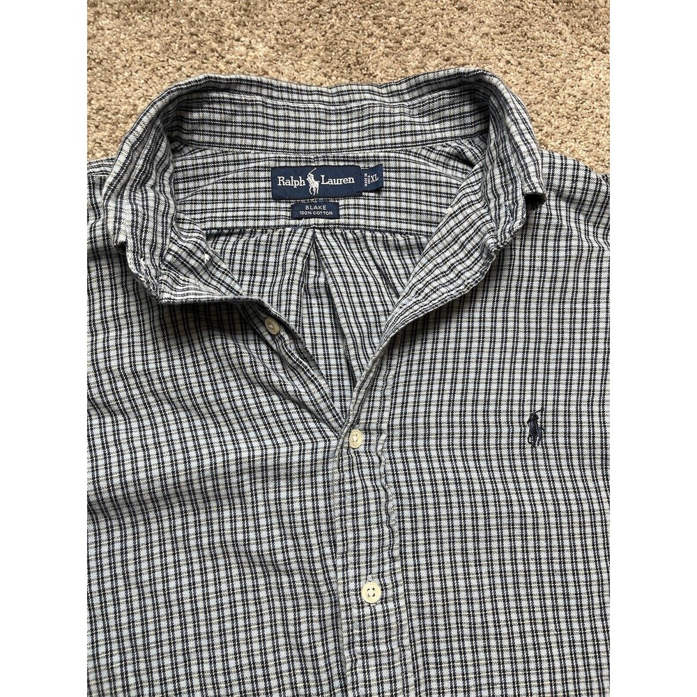 Polo Ralph Lauren Mens Button Up Long Sleeve Extra Large XL‎ SOFT Plaid Blake